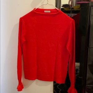 Red mock neck sweater